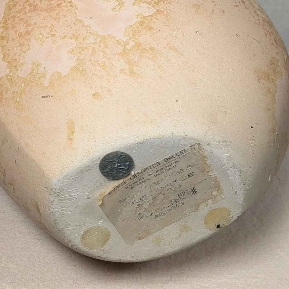 Vintage Tony Evans Large Raku Studio Art Pottery Vase 1982 Modernist  Brutalist‎